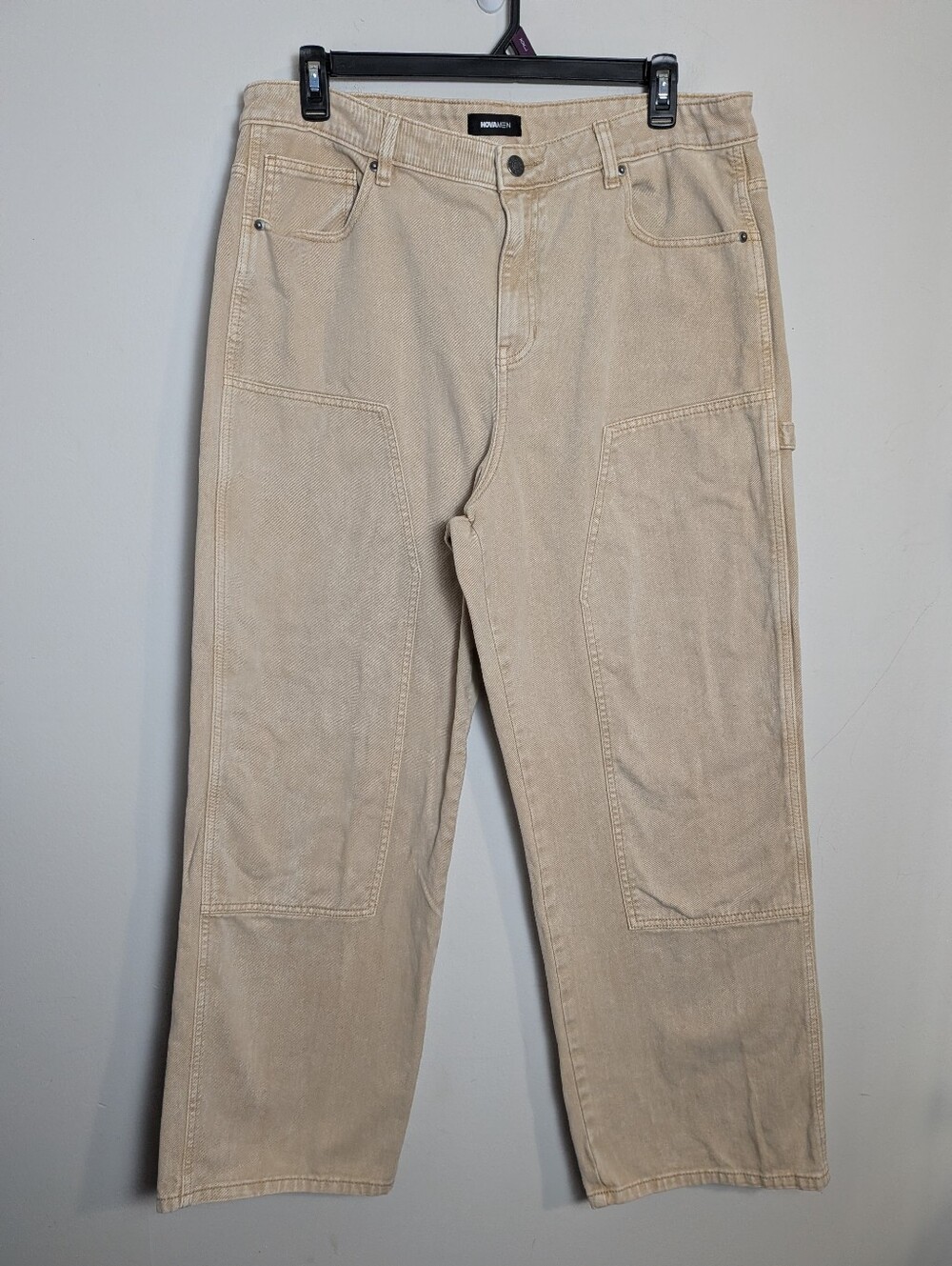 Fashion Nova Men Jeans carpenter double Knee Tan Pants Sz 36